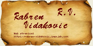 Rabren Vidaković vizit kartica